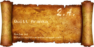 Quitt Aranka névjegykártya